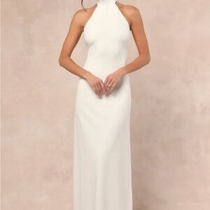 Lulu's Chic White Backless Dress